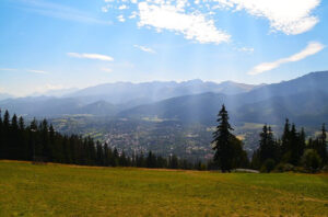 Widok na Tatry w Zakopanem